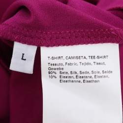 مملوكة مسبقًا Marina Rinaldi Purple Jersey Gathered Front Top L