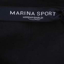 Pre Owned Marina Sport by Marina Rinaldi Black/White Chiffon Square Neck Tops L