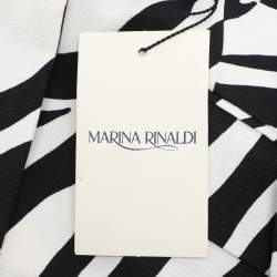 Pre Owned Marina Rinaldi Black/White Zebra Print Single Breasted Coat L