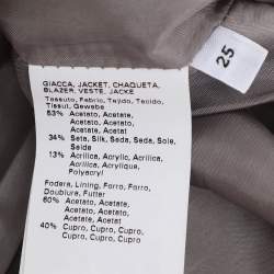 Pre Owned Marina Rinaldi Grey Jacquard Single Breasted Blazer L