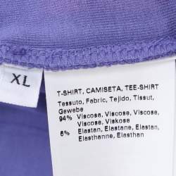 Pre Owned Marina Rinaldi Purple Jersey V Neck Top XL