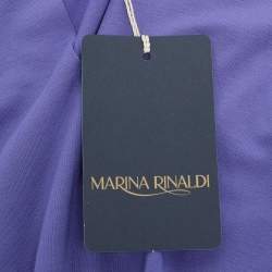 Pre Owned Marina Rinaldi Purple Jersey V Neck Top XL