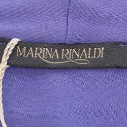 Pre Owned Marina Rinaldi Purple Jersey V Neck Top XL