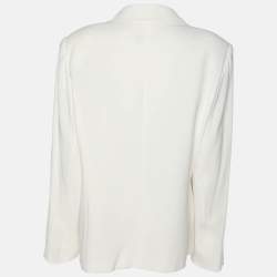 Pre Owned بليزر مارينا رينالدي أبيض كريب بزرار واحد مقاس كبير