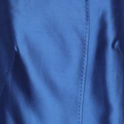 Pre Owned Marina Rinaldi Blue Silk Blend Blazer L