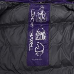 Pre Owned جاكيت مارينا سبورت باي مارينا رينالدي أرجواني نايلون منتفخ مقاس كبير