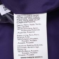 Pre Owned Marina Sport by Marina Rinaldi Purple Quilted Nylon Open Neck Jacket L
