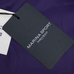 Pre Owned Marina Sport by Marina Rinaldi Purple Quilted Nylon Open Neck Jacket L