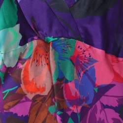 Pre Owned Marina Rinaldi Mulitcolor Floral Print Sleeveless  Blouse L