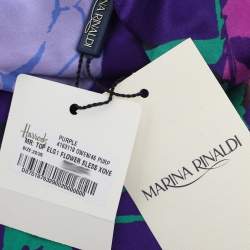 Pre Owned Marina Rinaldi Mulitcolor Floral Print Sleeveless  Blouse L