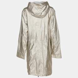 Pre Owned Voyage by Marina Rinaldi Metallic Satin Parka Voyage Hoodie Jacket L