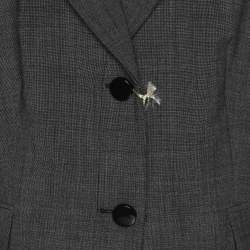 Pre Owned معطف مارينا رينالدي من الصوف الرمادي بقصة محيط مقاس كبير