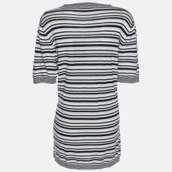 Pre Owned Marina Rinaldi Multicolor Stripe Stretch Knit Top L