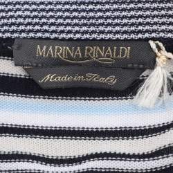 Pre Owned Marina Rinaldi Multicolor Stripe Stretch Knit Top L