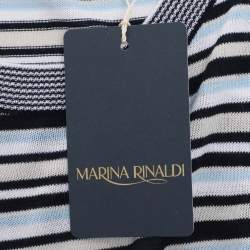 Pre Owned Marina Rinaldi Multicolor Stripe Stretch Knit Top L