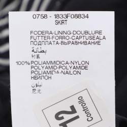 Pre Owned تنورة إيلينا ميرو ميدي جيرسي مطبوعة أسود/أبيض مقاس كبير جداً - إكسترا لارج