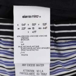 Pre Owned تنورة إيلينا ميرو ميدي جيرسي مطبوعة أسود/أبيض مقاس كبير جداً - إكسترا لارج