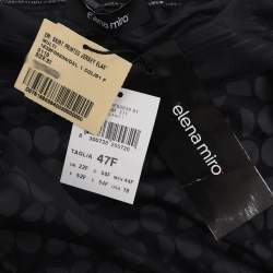 Pre Owned تنورة إيلينا ميرو ميدي جيرسي مطبوعة أسود/أبيض مقاس كبير جداً - إكسترا لارج