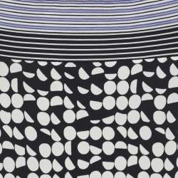 Pre Owned تنورة إيلينا ميرو ميدي جيرسي مطبوعة أسود/أبيض مقاس كبير جداً - إكسترا لارج