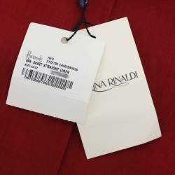 مملوكة مسبقًا Marina Rinaldi Red Linen Straight Midi Skirt L