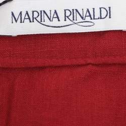 مملوكة مسبقًا Marina Rinaldi Red Linen Straight Midi Skirt L