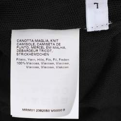 Pre Owned Marina Rinaldi Black Stretch Knit Half Sleeve Sweater Set L