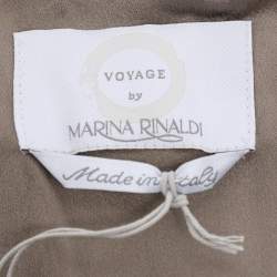 Pre Owned Voyage by Marina Rinaldi Metallic Beige/Black Sleeveless Mni Dress L