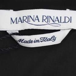 Pre Owned Marina Rinaldi Black Crepe Pleated Dress L