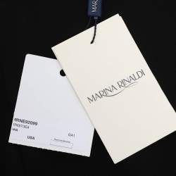 Pre Owned Marina Rinaldi Black Crepe Pleated Dress L