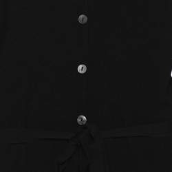 Pre Owned Marina Rinaldi Black Stretch Knit Belted Sweatshirt XL