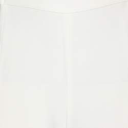 Pre Owned Marina Rinaldi White Jersey Wide Leg Trousers L