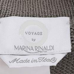 Pre Owned Voyage by Marina Rinaldi Grey Stretch Knit Belted Cardigan L
