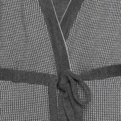 Pre Owned Marina Rinaldi Metallic Grey Jersey Cardigan Set L