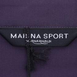 Pre Owned بلوزة مارينا سبورت باي مارينا رينالدي قطن مطاطي مع كشكش مقاس كبير