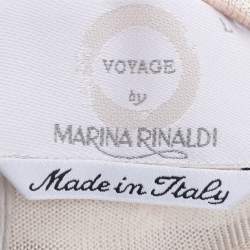 Pre Owned Voyage by Marina Rinaldi Peach/Metallic Stripe Stretch Knit Sweatshirt L