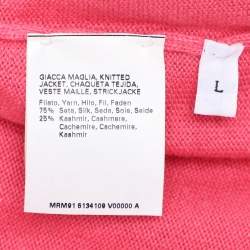 Pre Owned Marina Sport by Marina Rinaldi Pink/Orange Silk Knit Full Sleeve Sweater L