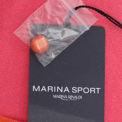 Pre Owned Marina Sport by Marina Rinaldi Pink/Orange Silk Knit Full Sleeve Sweater L