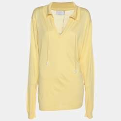 مملوكة مسبقًا Voyage by Marina Rinaldi Yellow Knit T-Shirt XL