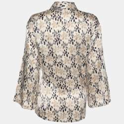 مملوكة مسبقًا قميص حريري مطبوع متعدد الألوان مارينا سبورت من مارينا رينالدي بأزرار من الأمام مقاس كبير