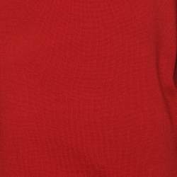 Pre Owned Marina Rinaldi Red Stretch Knit Sweater L