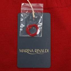 Pre Owned Marina Rinaldi Red Stretch Knit Sweater L