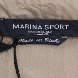 مملوكة مسبقًا قميص بأزرار من الحرير البيج مارينا سبورت من مارينا رينالدي مقاس كبير