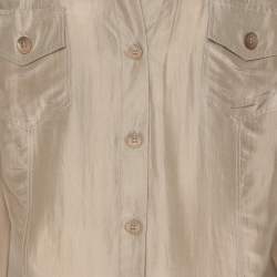 مملوكة مسبقًا قميص بأزرار من الحرير البيج مارينا سبورت من مارينا رينالدي مقاس كبير