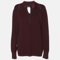 Pre Owned سترة مارينا سبورت مارينا رينالدي بورجوندي جيرسي مقاس كبير