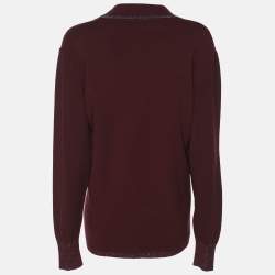 Pre Owned سترة مارينا سبورت مارينا رينالدي بورجوندي جيرسي مقاس كبير