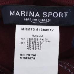 Pre Owned سترة مارينا سبورت مارينا رينالدي بورجوندي جيرسي مقاس كبير