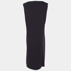 Pre Owned Marina Sport by Marina Rinaldi Navy Blue Jersey Sleeveless Dress L