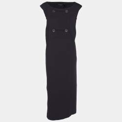 Pre Owned Marina Sport by Marina Rinaldi Navy Blue Jersey Sleeveless Dress L