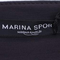Pre Owned Marina Sport by Marina Rinaldi Navy Blue Jersey Sleeveless Dress L