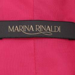 Pre Owned Marina Rinaldi Pink Jacquard Check Pattern Single Breasted Blazer L